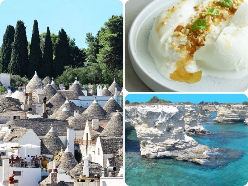 Trulli d’Alberobello, burrata et falaises des Pouilles