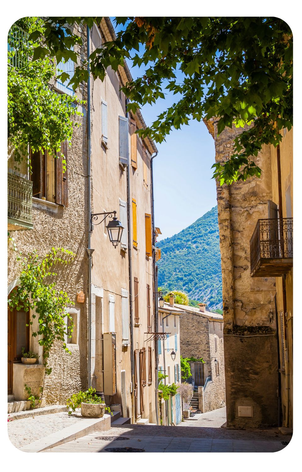 Streets in the ancient village of Montbrun-les-Bain, Provence, France