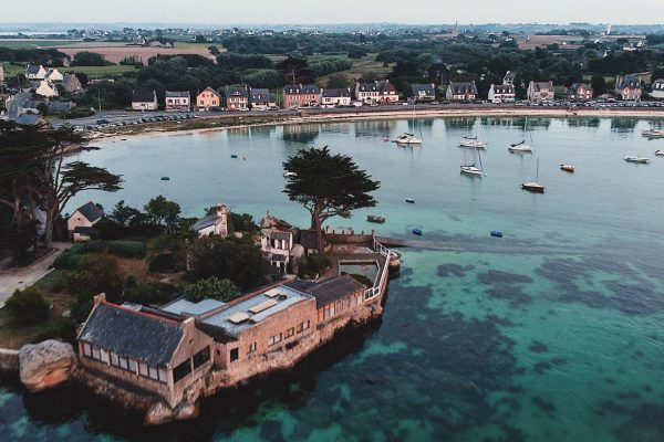Photo aerienne de la Baie de Roscoff, France