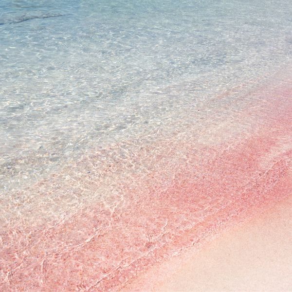 Plage de sable rose