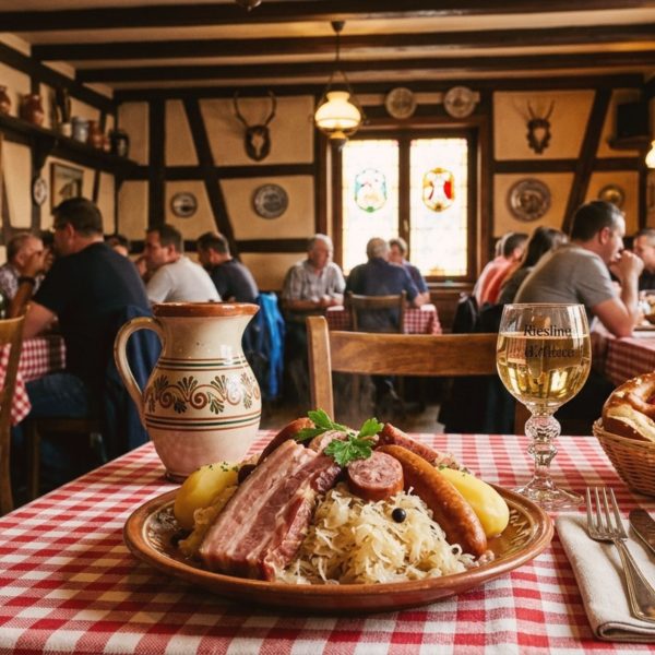 Choucroute taverne alsacienne vacances gastronomie en France